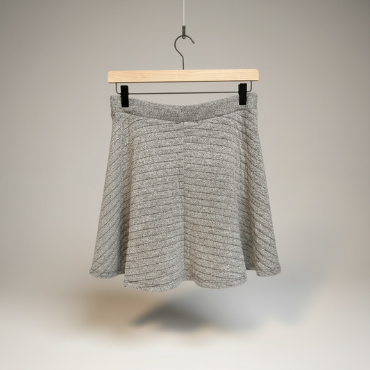 Zara Trafaluc Gray Textured Fit & Flare Skirt, Size Medium
