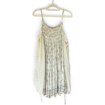 Free People One Imperial Palms Gauzy Flowy Raw Hemline Dress, Size M