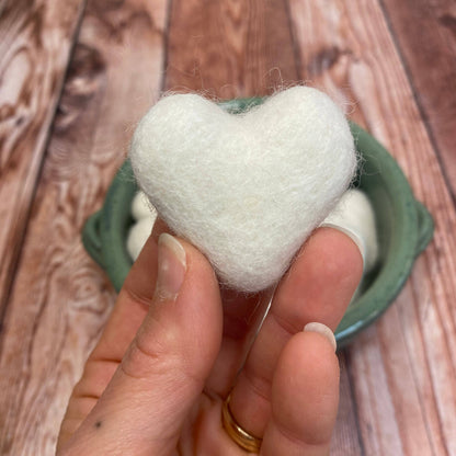 Felt Hearts Loose Cream