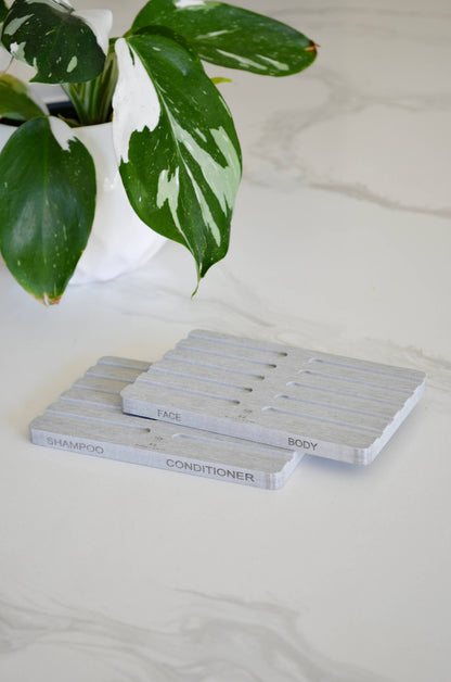 Quick-Dry Diatomite Eco Labeled Bar Soap Dishes 2-Pack Zero Waste