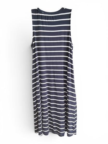 Time and Tru Navy & White Nautical Striped Dress, Size S