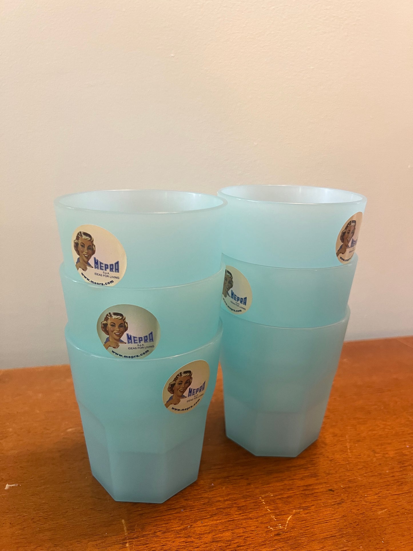 Mepra of Italy—6 Low Tumblers Set, Lt Blue