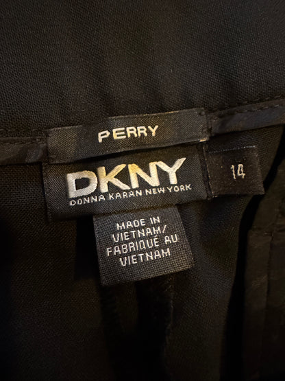 NWT DKNY Perry Black Slim Fit Cropped Trousers, Size 14