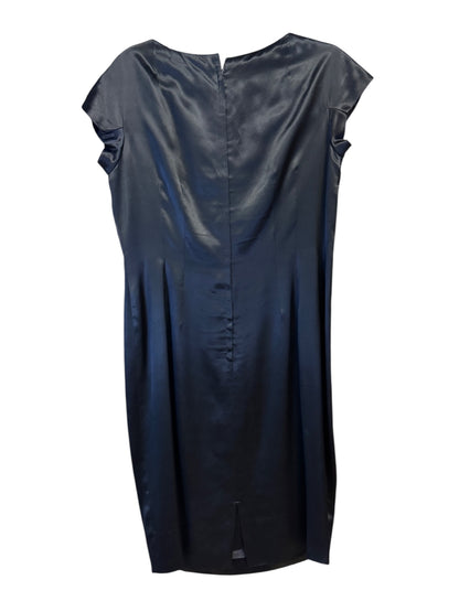 Vintage 60s Black Silk Dress with Gold Floral Embellishment, size m