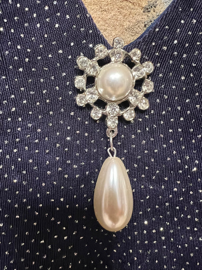 Betsy and Adam Vintage 90s Blue Sparkly Mini Dress, size 4