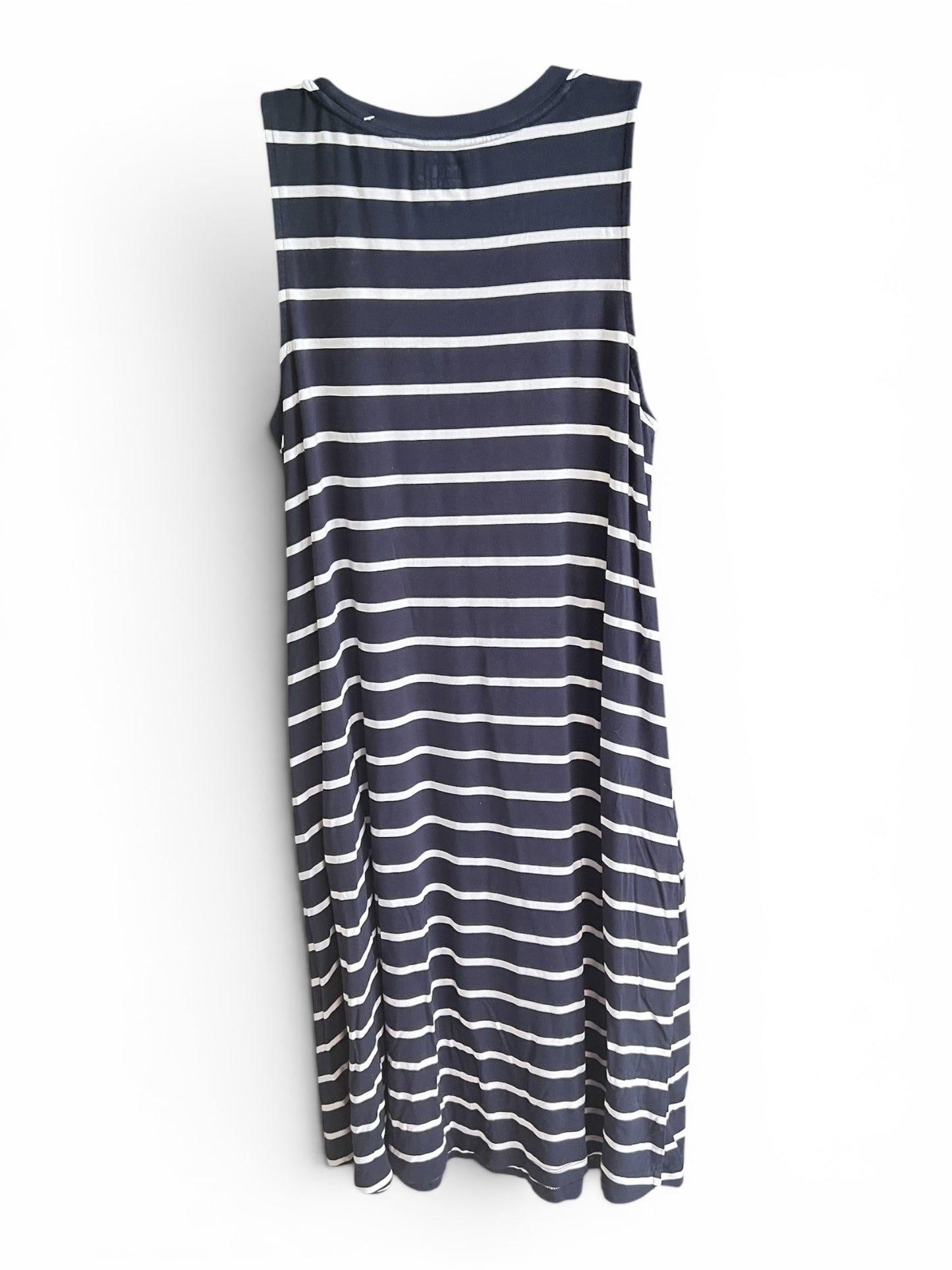 Time and Tru Navy & White Nautical Striped Dress, Size S