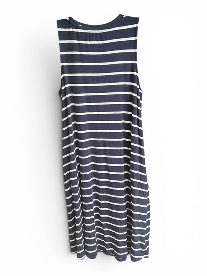 Time and Tru Navy & White Nautical Striped Dress, Size S