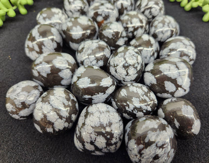 Snowflake Obsidian Tumbled Stone for Persistence in Difficult Times (+ Dirty Witch pouch!)