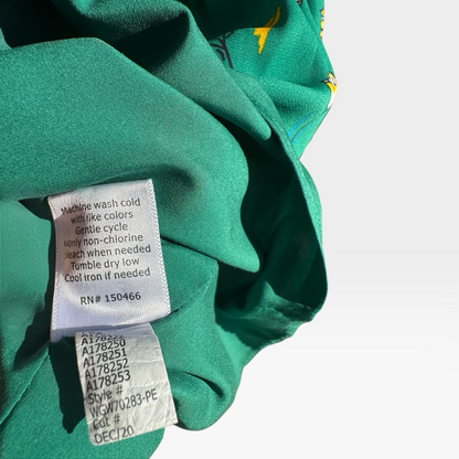 41 Hawthorn Midnight Scallop Detail Floral Tulip Dress in Green, Size MP