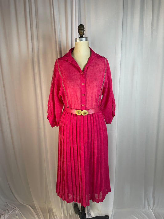 Vintage Pink Shirt Dress, size m