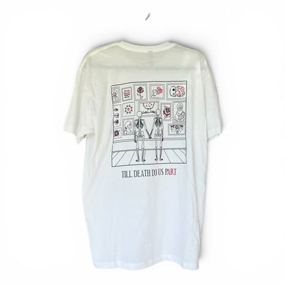 Shared Stories Apparel EUC ‘Til Death Do Us PART Skeleton Art Gallery Graphic T-Shirt, Size L