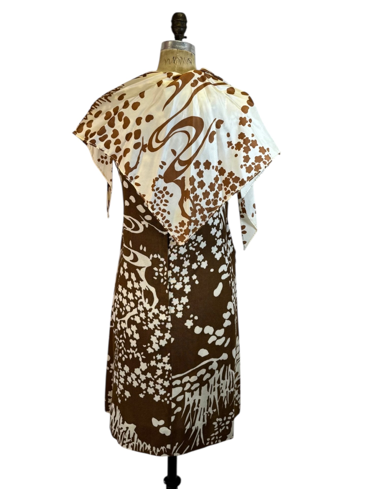 Deadstock Vintage 60’s R+K Originals Dress with Matching Scarf, size s