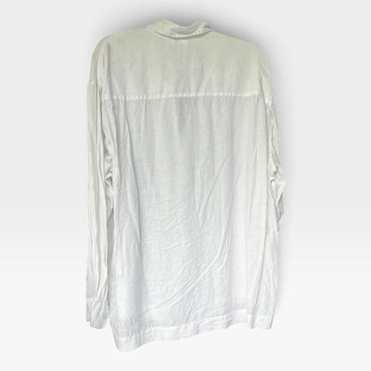 DKNY Pure 100% Linen White Button-Up Shirt, Size XXL