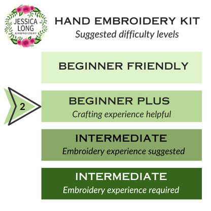 "Fly free" bird hand embroidery craft kit