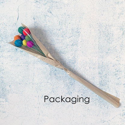 Set of 6 Felt Heart Ball Bouquet Red Hot