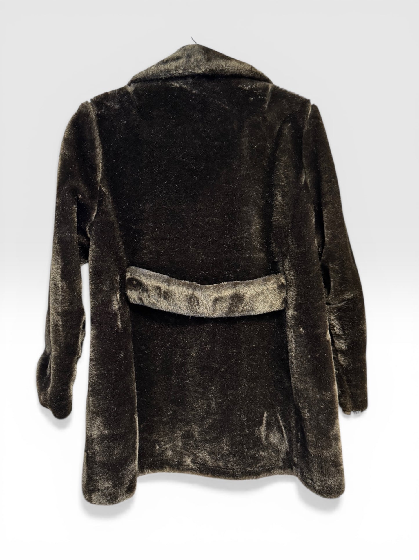 Vintage Brown Faux Fur Jacket, size L