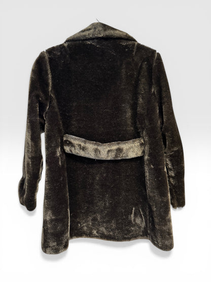 Vintage Brown Faux Fur Jacket, size L