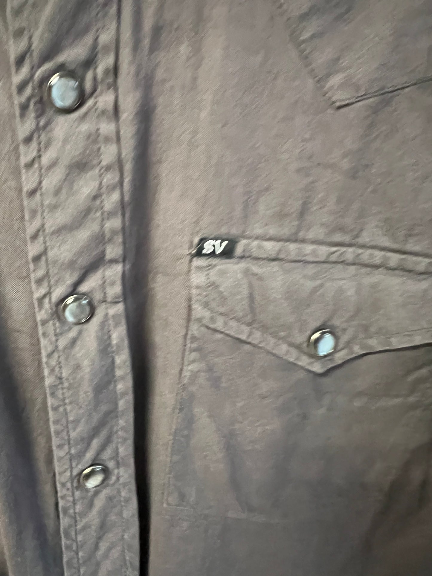 Sun Valley Western Vintage Grey Pearl Snap Shirt, size s