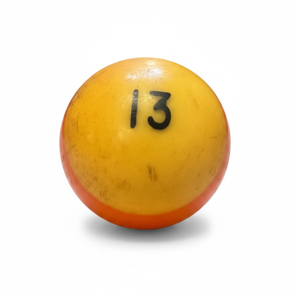 Lucky Vintage Billiard Ball With Clear Lucite Display Stand (Single)