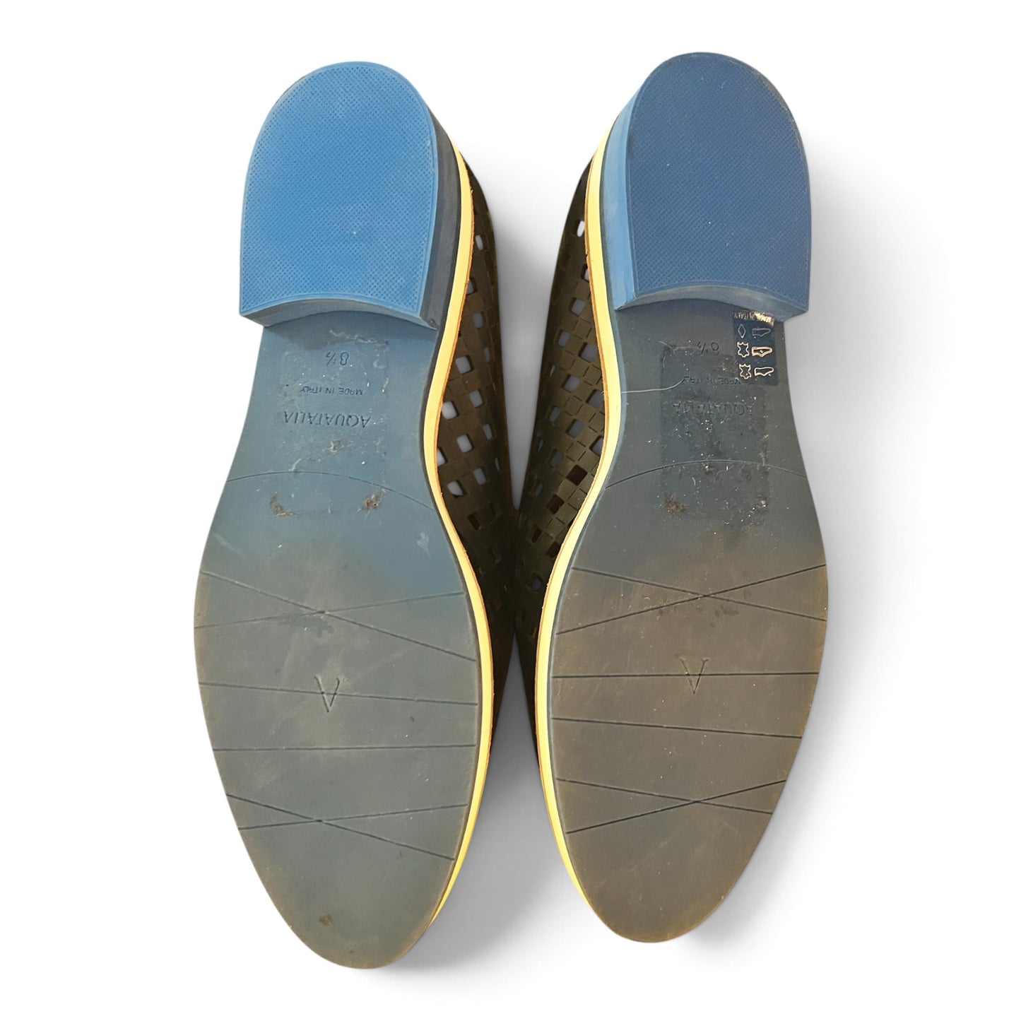 Aquatalia Women’s Loafers With Contrast Soles / Blue Lug Heels, Size 8.5