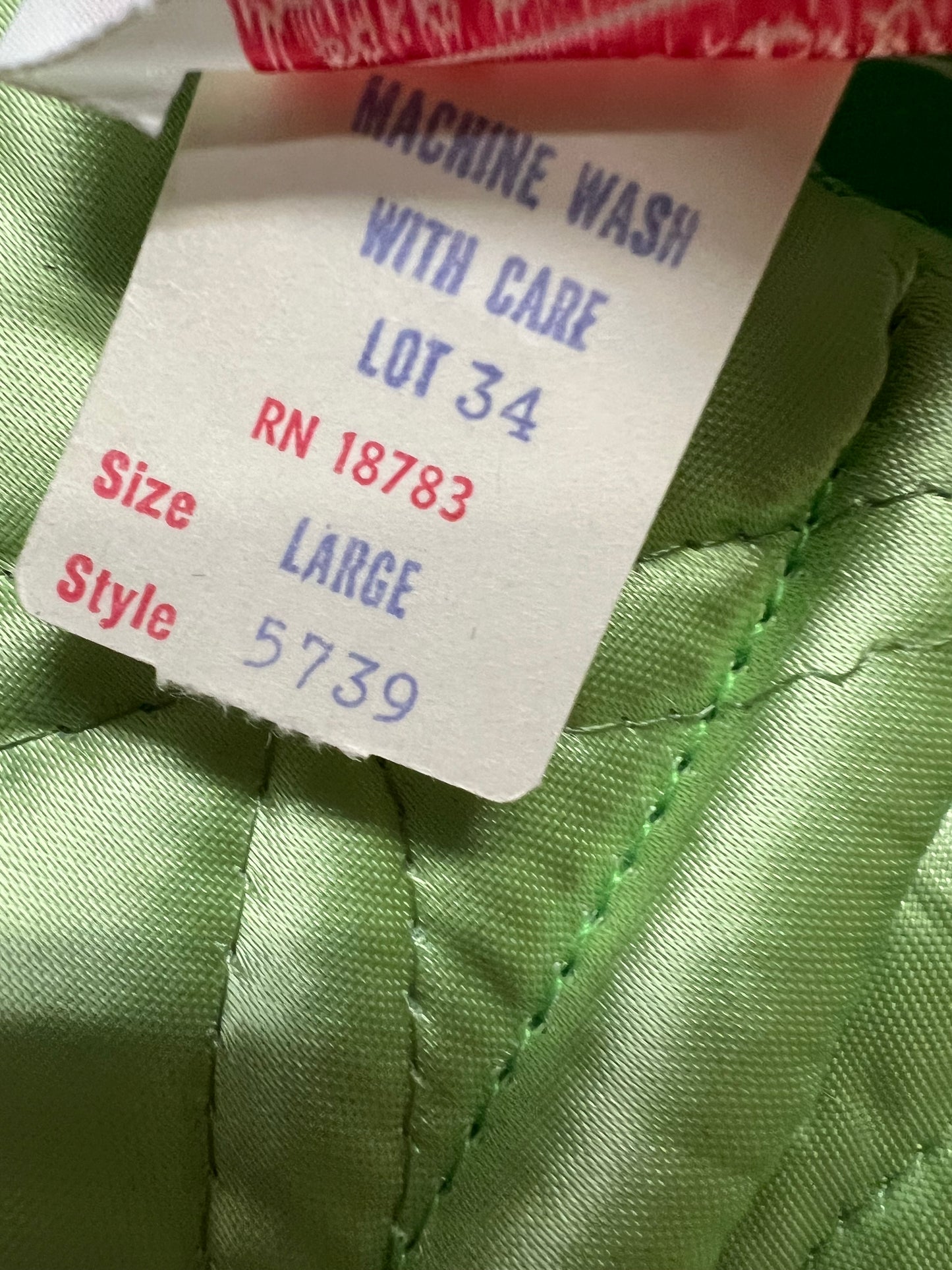 NWT 1950s Green Quilted Housecoat, size large
