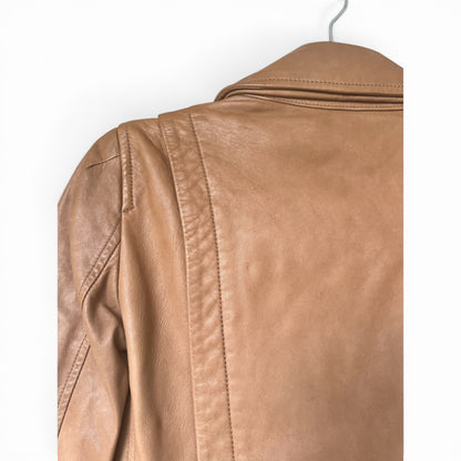 Loft Genuine Leather Tan Jacket, Size 6