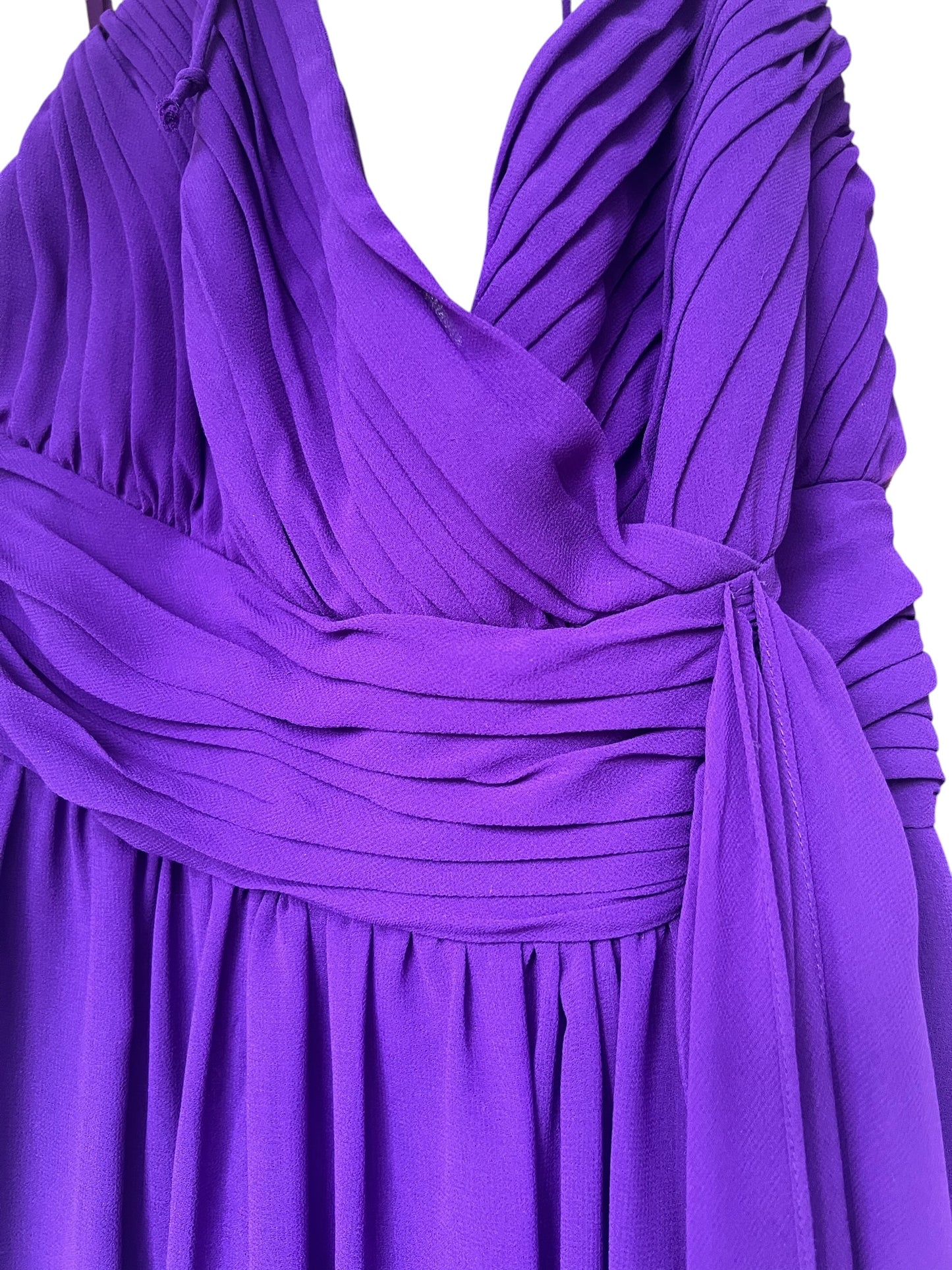 Ralph Lauren Evening Long Purple Halter Dress, Size 12