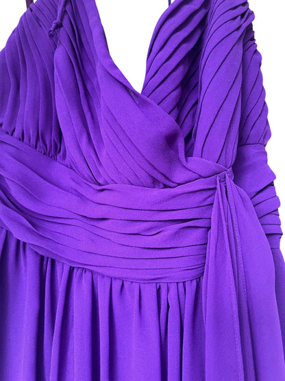 Ralph Lauren Evening Long Purple Halter Dress, Size 12