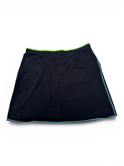 Hue Brand Black Everyday Tennis Mini Skirt With Contrast Stitch, Size XL