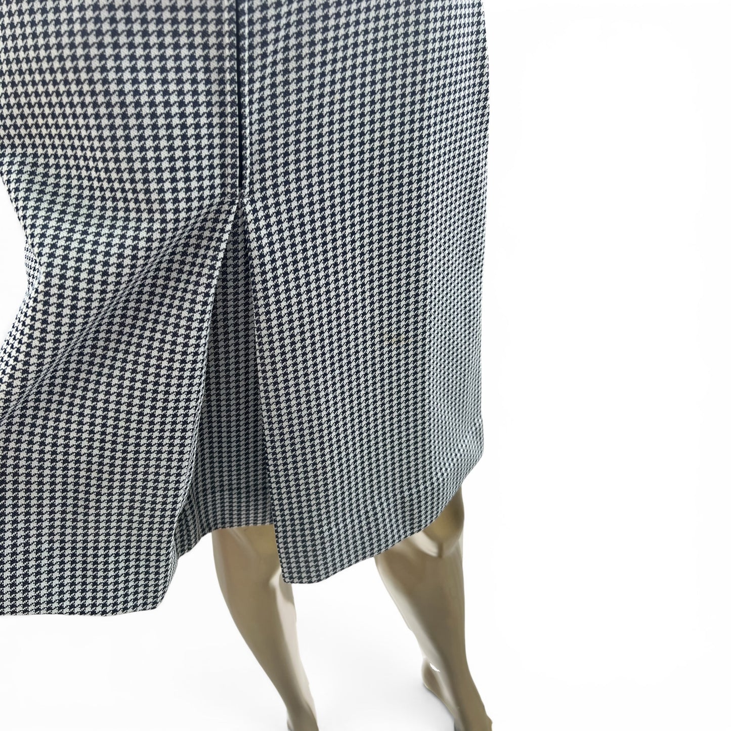 Vintage 70s Trompe L’oeil Day Dress, Mod Poly Houndstooth, Size S
