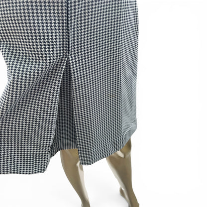 Vintage 70s Trompe L’oeil Day Dress, Mod Poly Houndstooth, Size S