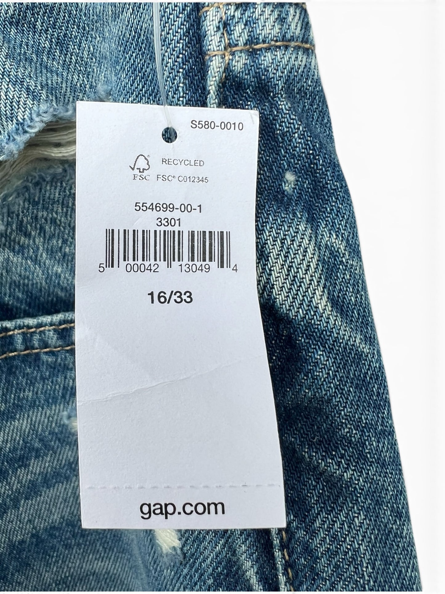 NWT Gap Cheeky Straight Denim Jeans, size 33/16