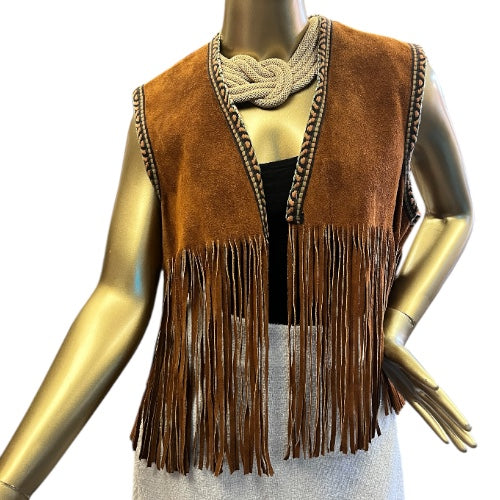 Vintage Suede Fringe Vest