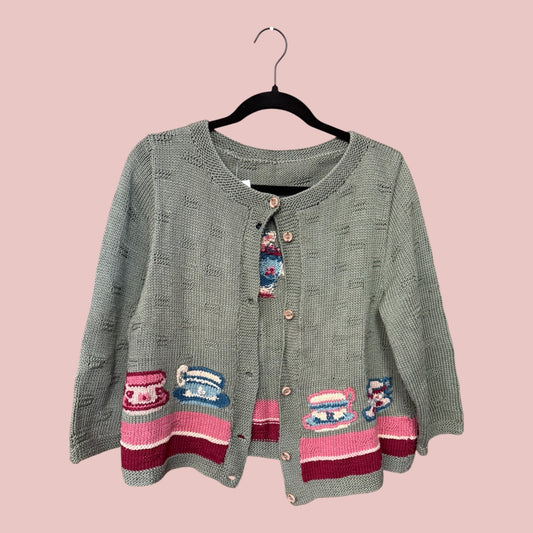 Grandmacore Vintage Teacup Sweater