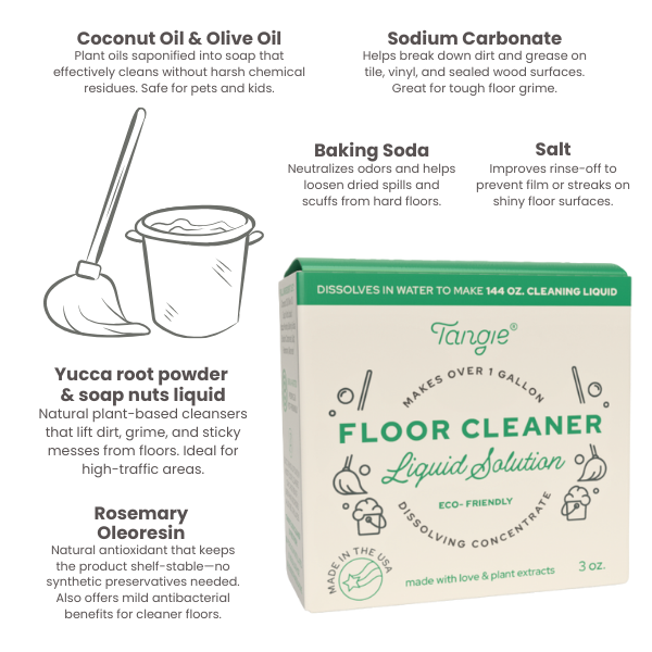 Tangie Floor Cleaner Bar– Multisurface, Pet & Kid-Safe || Zero Waste