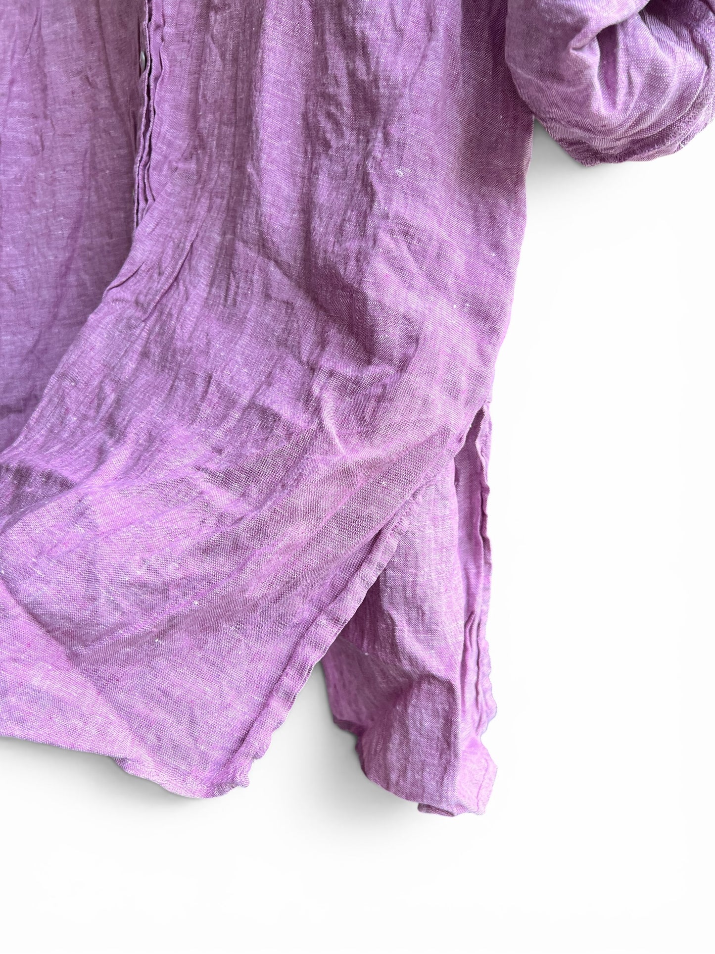 Sigrid Olsen 100% Linen Lavender Button Up Camp Shirt, size 3x