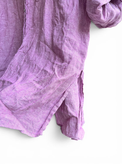 Sigrid Olsen 100% Linen Lavender Button Up Camp Shirt, size 3x