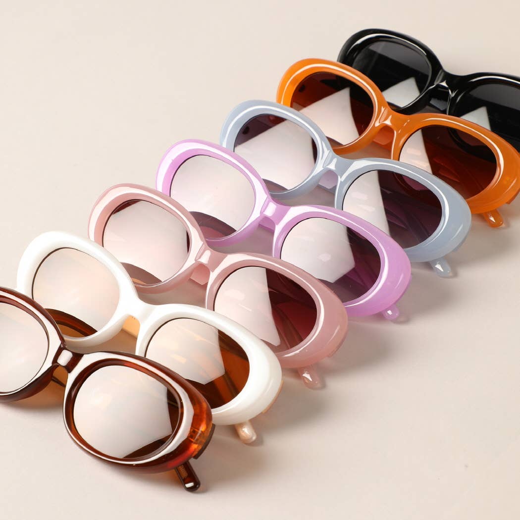 Women's Rounded  Bold Frame Tinted Sunglasses