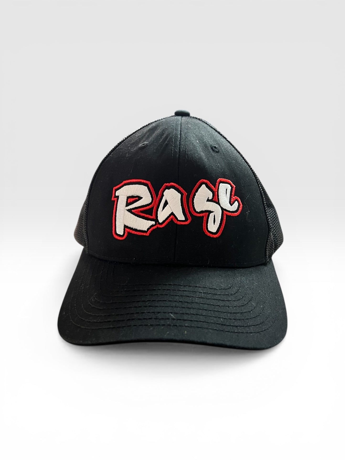 “Rage” Black Trucker Hat, Adjustable Size