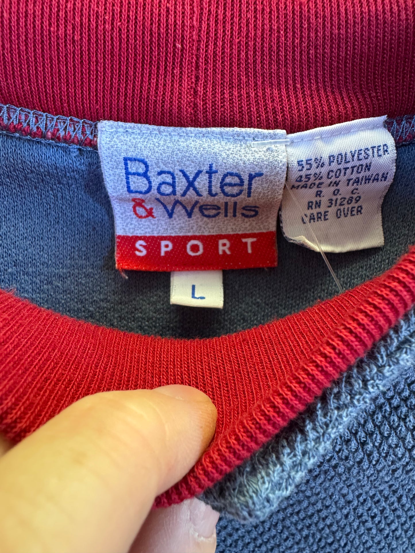 Blue Autumnal Vintage Granny Sweater, size L