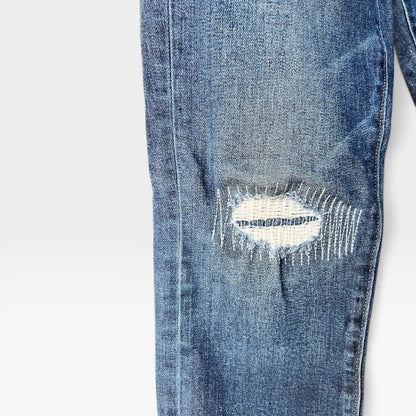 Loft Jeans, Artistically Mended Knee, Skinny With Ankle Vents, Size 27/4