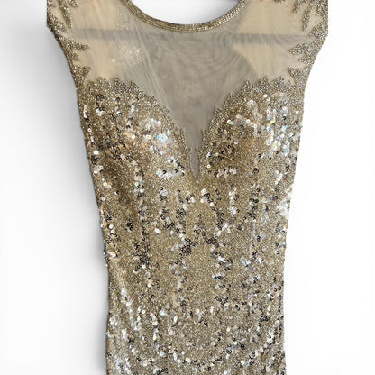 Formal Sequin Long Gown Black Tie Prom Dress by Primavera, size 00