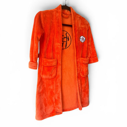 Dragon Ball Z Orange Fuzzy Children’s Bathrobe, Kids Size XS/S