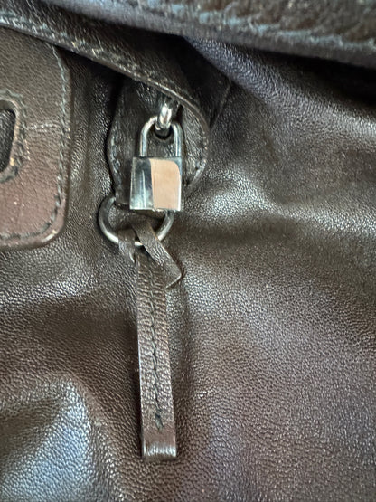 Y2K D&G Dolce & Gabbana Brown Leather Slouchy Hobo Bag