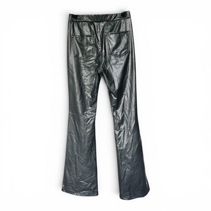 Rewash Faux Leather Pull-On Style Bootcut Black Pants, Size M