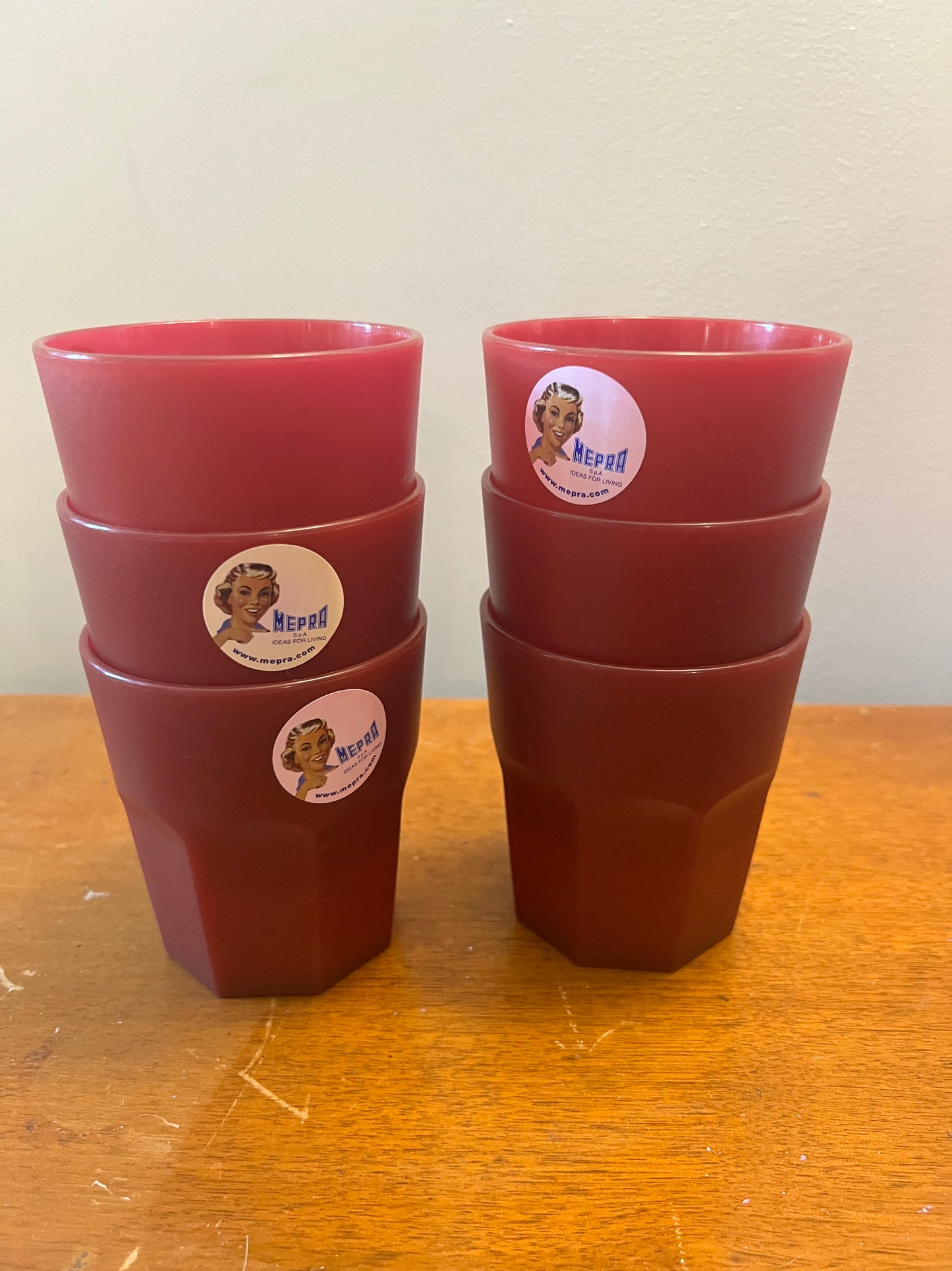 Mepra of Italy—6 Low Tumblers Set, cranberry