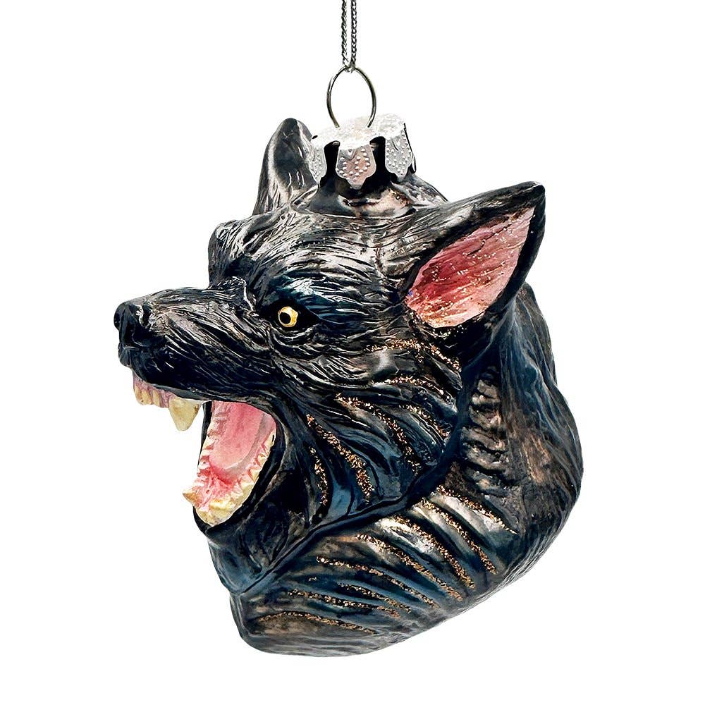 Classic Werewolf Horror Theme Glass Ornament