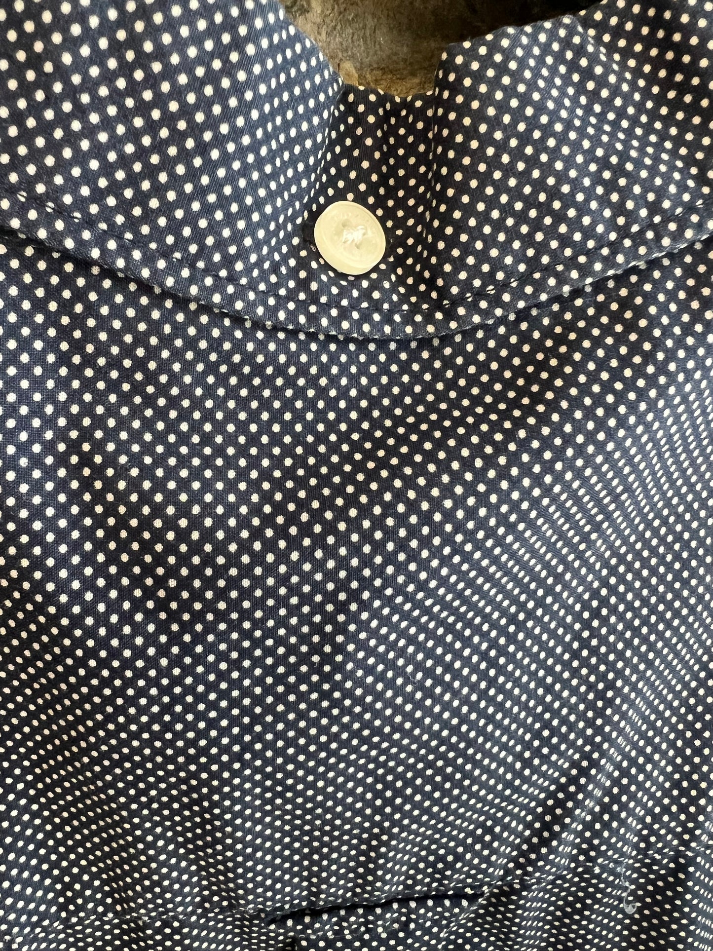 Ben Sherman Vintage Y2K Button Up Blue Dot Shirt, size s
