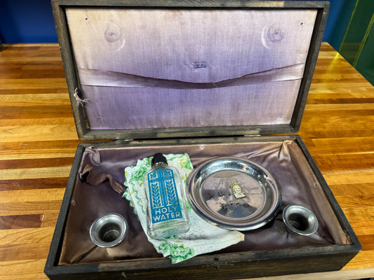 Vintage Catholic Last Rites/Sick Call Box With Photo