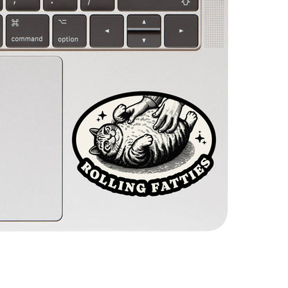 “Rolling Fatties” Fat Cat Feline Kitty Funny Humor High Quality Vinyl Sticker
